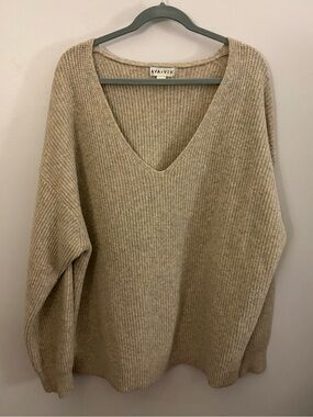 Ava & Viv Beige V-Neck Sweater